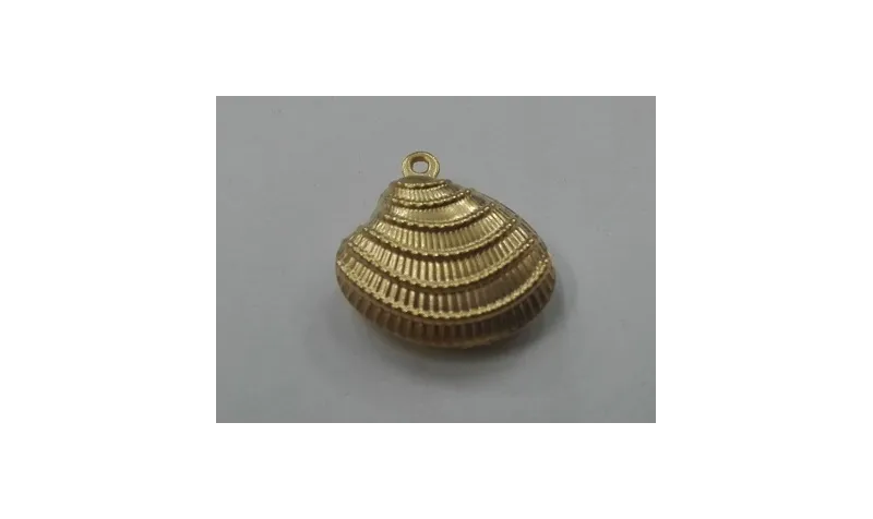 Colgante Almeja 18*15*6mm Dorada / Cuentas Metálicas de Latón / Zamak