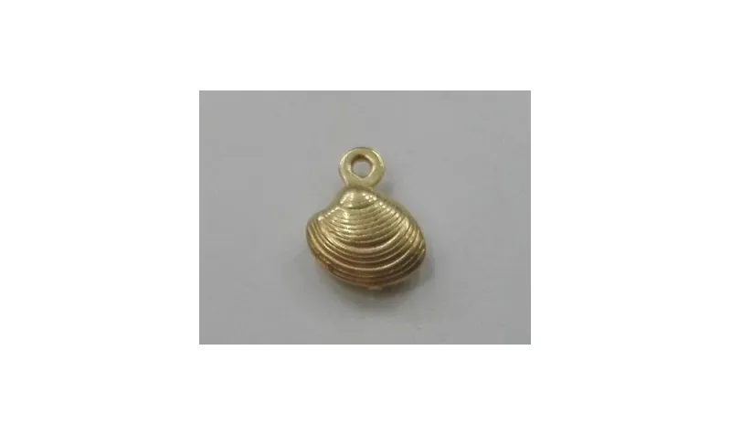 Colgante Almeja Pequeña 8*6*2mm / Cuentas Metálicas de Latón / Zamak