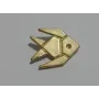 Colgante Pez 10*10mm Oro Mate / Cuentas Metálicas de Latón / Zamak