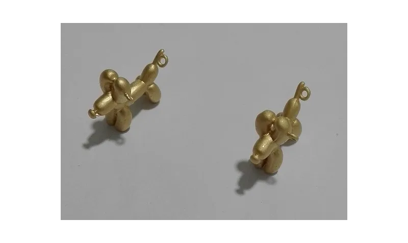 Perrito Globoflexia 17*13mm Oro Mate / Cuentas Metálicas de Latón / Zamak