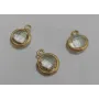 Disco 9mm tranparente con Metal Oro Mate / Cuentas Metálicas de Latón / Zamak