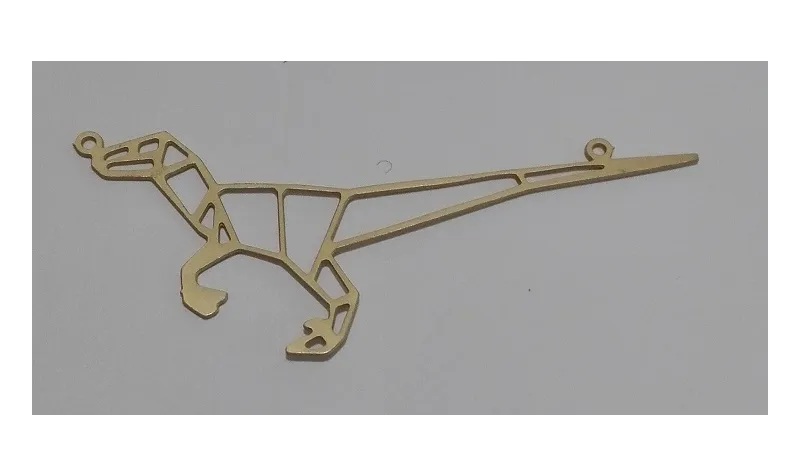 Silueta dinosaurio 65*30mm oro mate / Cuentas Metálicas de Latón / Zamak