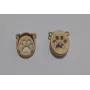 Cabujón huella perro 11.8*9.1 oro mate / Cuentas Metálicas de Latón / Zamak