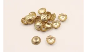 Casquilla pestañas 12*4mm Oro Mate / Cuentas Metálicas de Latón / Zamak