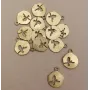 Chapita Calada Pájaro 11mm Diámetro / Cuentas Metálicas de Latón / Zamak
