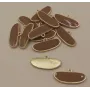 Colgante esmaltado 12*22mm  Marrón / Cuentas Metálicas de Latón / Zamak