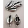 Caracola Mar 27*12 Plata Vieja / Cuentas Metálicas de Latón / Zamak
