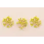 Cogante Coral 25*25*12mm Oro Mate Esmalte Pistacho / Cuentas Metálicas de Latón / Zamak