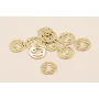 Disco 10mm signo Zodiaco Cancer Oro / Cuentas Metálicas de Latón / Zamak