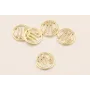 Disco 10mm signo Zodiaco Escorpio Oro / Cuentas Metálicas de Latón / Zamak