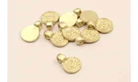 Colganet Sol 9mm diametro Dorado Mate / Cuentas Metálicas de Latón / Zamak