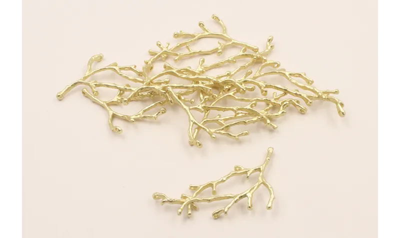 Cuenta Rama Coral 50*24mm Dorado Mate / Cuentas Metálicas de Latón / Zamak
