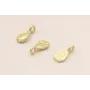 Colgante lámina labrada 10*6*1mm Dorado Mate / Cuentas Metálicas de Latón / Zamak