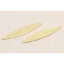 Cuenta Hoja Alargada 75*14mm Dorado Mate / Cuentas Metálicas de Latón / Zamak