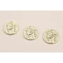 Medalla 16mm latón Dorado Horóscopo LEO / Cuentas Metálicas de Latón / Zamak