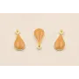 Pieza Acero Inox. Gota Plata 9*4mm esmalte Naranja / Cuentas Metálicas de Acero Inoxidable