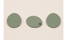 Ovalo Plano con Arandela 1,5*1mm Verde Mate / Cuentas Metálicas de Latón / Zamak