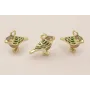 Colgante Pájaro 15*17  Esmalte Verde, Rosa Marrón / Cuentas Metálicas de Latón / Zamak