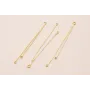 Fleco de 2 vías con anillas  55mm Oro Mate / Cuentas Metálicas de Latón / Zamak
