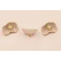 Flor Acampanada 30*20 Blanco Roto y Oro Mate / Cuentas Metálicas de Latón / Zamak