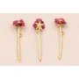 Colgante Flor 26*7 Color Frambuesa / Cuentas Metálicas de Latón / Zamak