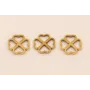 Trevol 4 hojas Acero Inox. 9*9mm Oro / Cuentas Metálicas de Acero Inoxidable