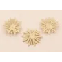 Flor Irregular esmaltada 33mm diametro Beige / Cuentas Metálicas de Latón / Zamak