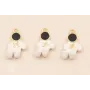 Colgante astronauta 18*12mm Blanco y Negro / Cuentas Metálicas de Latón / Zamak