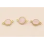 Entrepieza de 14*9 con Cristal Rosa de 8mm O.Mate / Cuentas Metálicas de Latón / Zamak