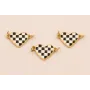 Entrepieza Corazón ajedrez Stainless Steel 12*8 / Cuentas Metálicas de Acero Inoxidable