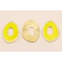 Ovalo Estriado Amarillo ,Beide y Oro mate 47*32 / Cuentas Metálicas de Latón / Zamak