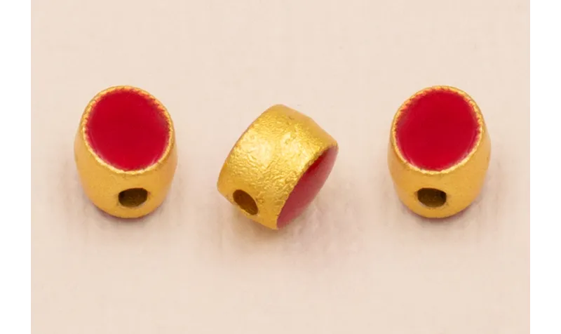 Entrepieza Ovalada 5*5*4mm Oro Esmalte Granate / Cuentas Metálicas de Latón / Zamak