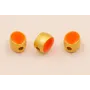 Entrepieza Ovalada 5*5*4mm Oro Esmalte Naranja / Cuentas Metálicas de Latón / Zamak