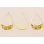 Colgante lágrima 58*37mm Oro Mate conchas Amarillo / Cuentas Metálicas de Latón / Zamak