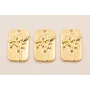 Colgante 20*11 Flores incrustadas Baño ORO 3M 24K / Cuentas Metálicas de Baño Oro 3 Micras 18K