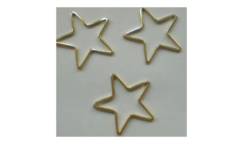 Estrella Grande hueca 22mm Oro / Cuentas Metálicas de Latón / Zamak