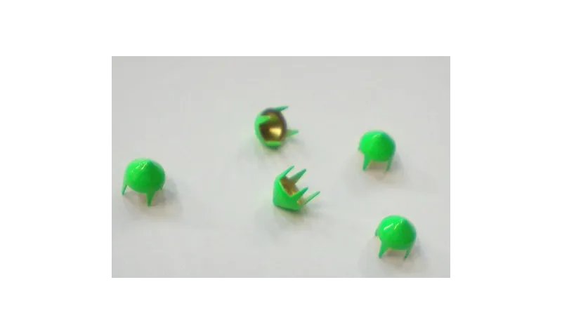 Tachuela cónica 6,5mm Verde fluor / Cuentas Metálicas de Latón / Zamak