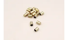 Cilindro terminal para 2mm interior ORO / Cuentas Metálicas de Latón / Zamak