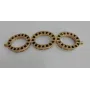 Triple aro microbrillos 35*9mm cristal negro / Cuentas Metálicas de Latón / Zamak