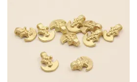 Colgante Medialuna 10*12*2mm Dorado Mate / Cuentas Metálicas de Latón / Zamak