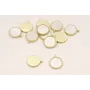 Disco Dorado Mate engarzado con Nacar 14mm / Cuentas Metálicas de Latón / Zamak