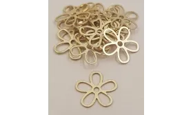 Flor 9mm diámetro Oro Mate / Cuentas Metálicas de Latón / Zamak