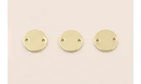 Disco de 10mm Dorado 2 agujeros Oro / Cuentas Metálicas de Latón / Zamak
