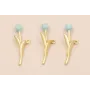 Colgante tulipán 25*10 Color Azul / Cuentas Metálicas de Latón / Zamak