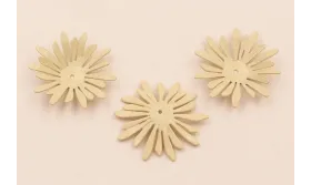 Flor Irregular esmaltada 33mm diametro Beige / Cuentas Metálicas de Latón / Zamak
