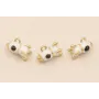 Colgante cohete 11*5mm Blanco y Negro / Cuentas Metálicas de Latón / Zamak