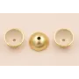 Semi Bola de 10mm con esmalte Beige Oro Mate / Cuentas Metálicas de Latón / Zamak