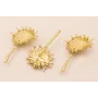 Colgante Girasol 55*25mm Oro Mate / Cuentas Metálicas de Latón / Zamak