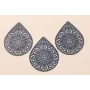 Lágrima rejilla 50*40mm Azul Oscuro / Cuentas Metálicas de Latón / Zamak