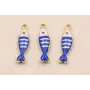 Colgante Pez Stainless Steel 18*5mm Azul y Blanco / Cuentas Metálicas de Acero Inoxidable